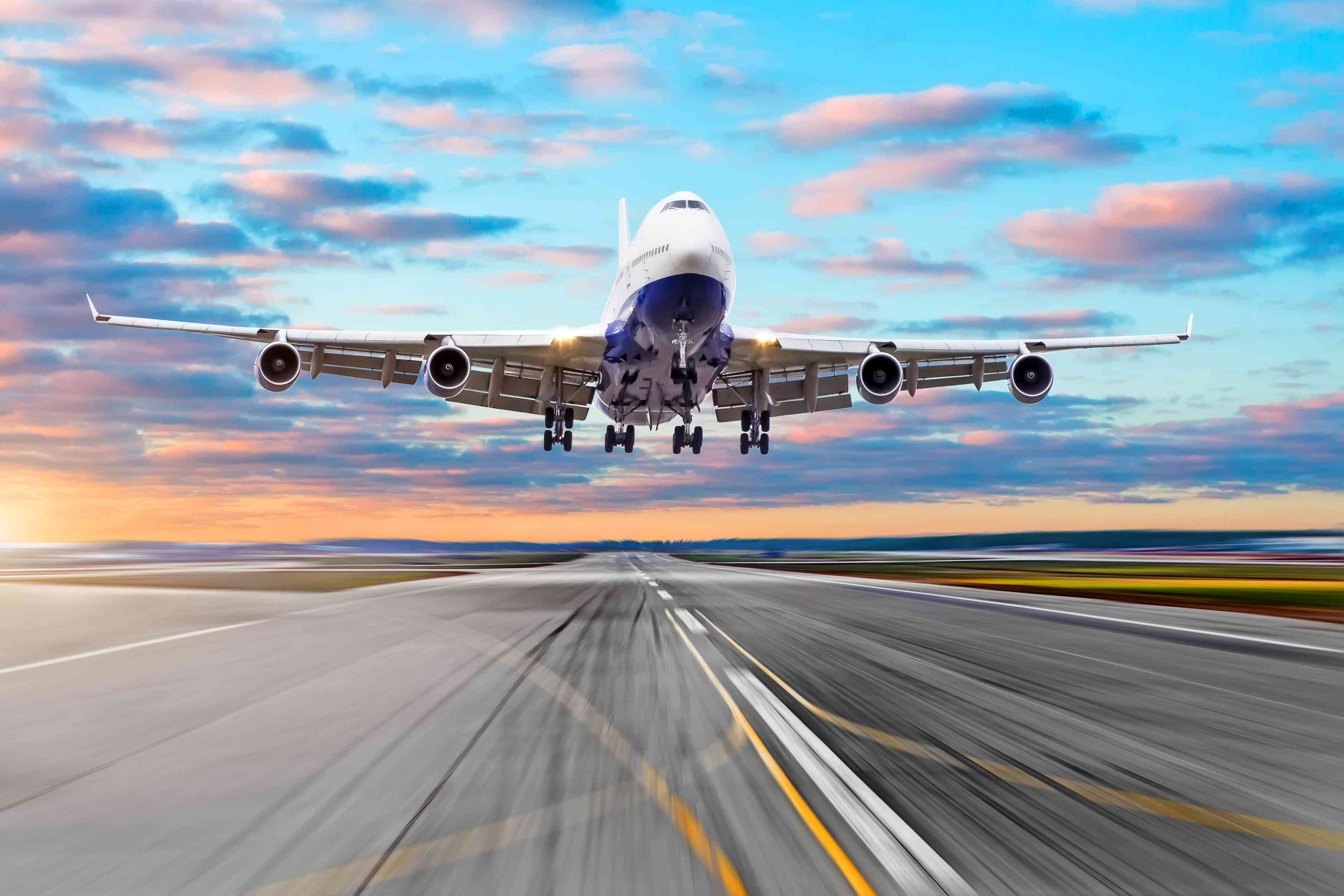 Plane taking off background