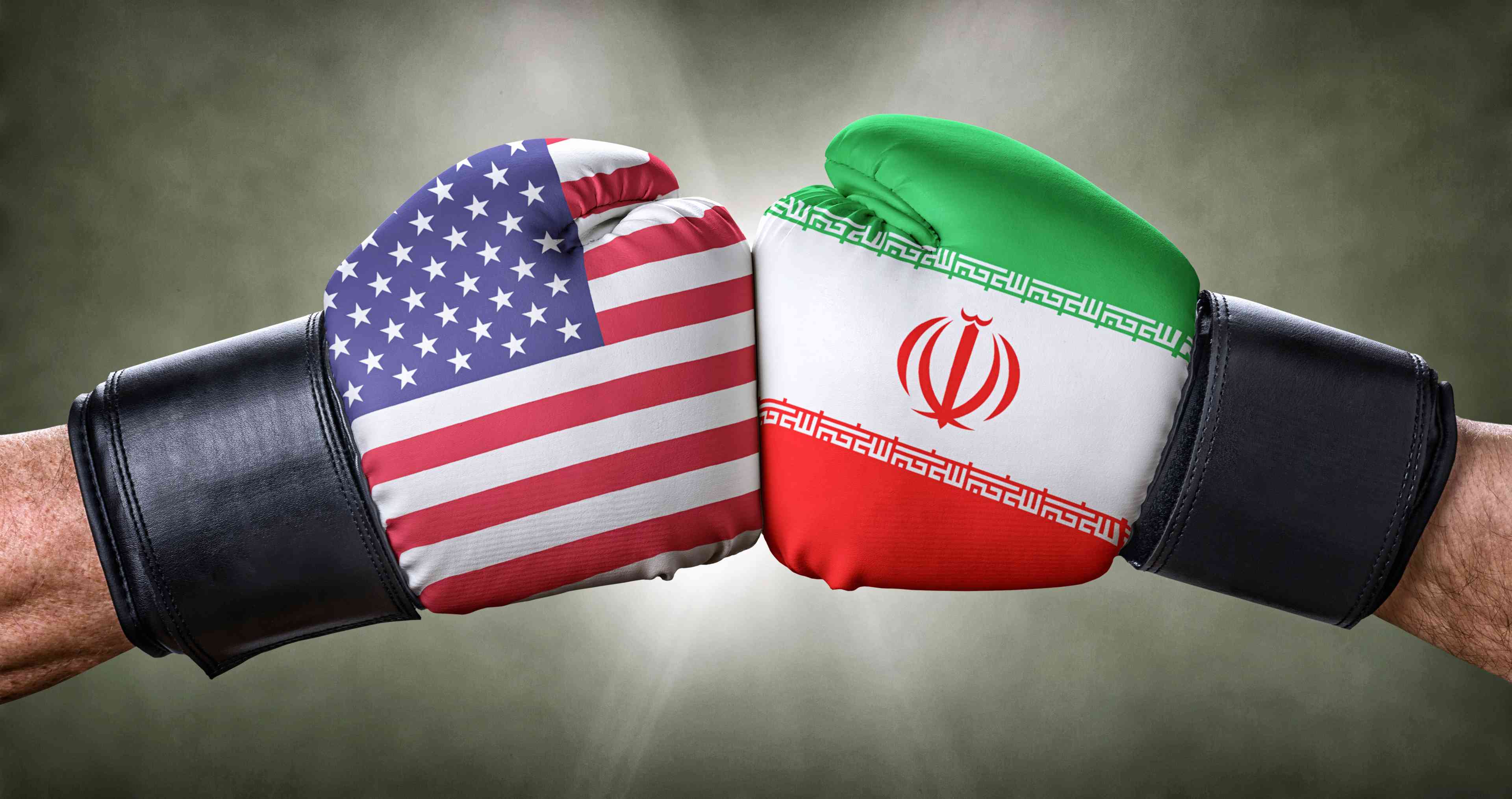 A boxing match between the USA and Iran  background