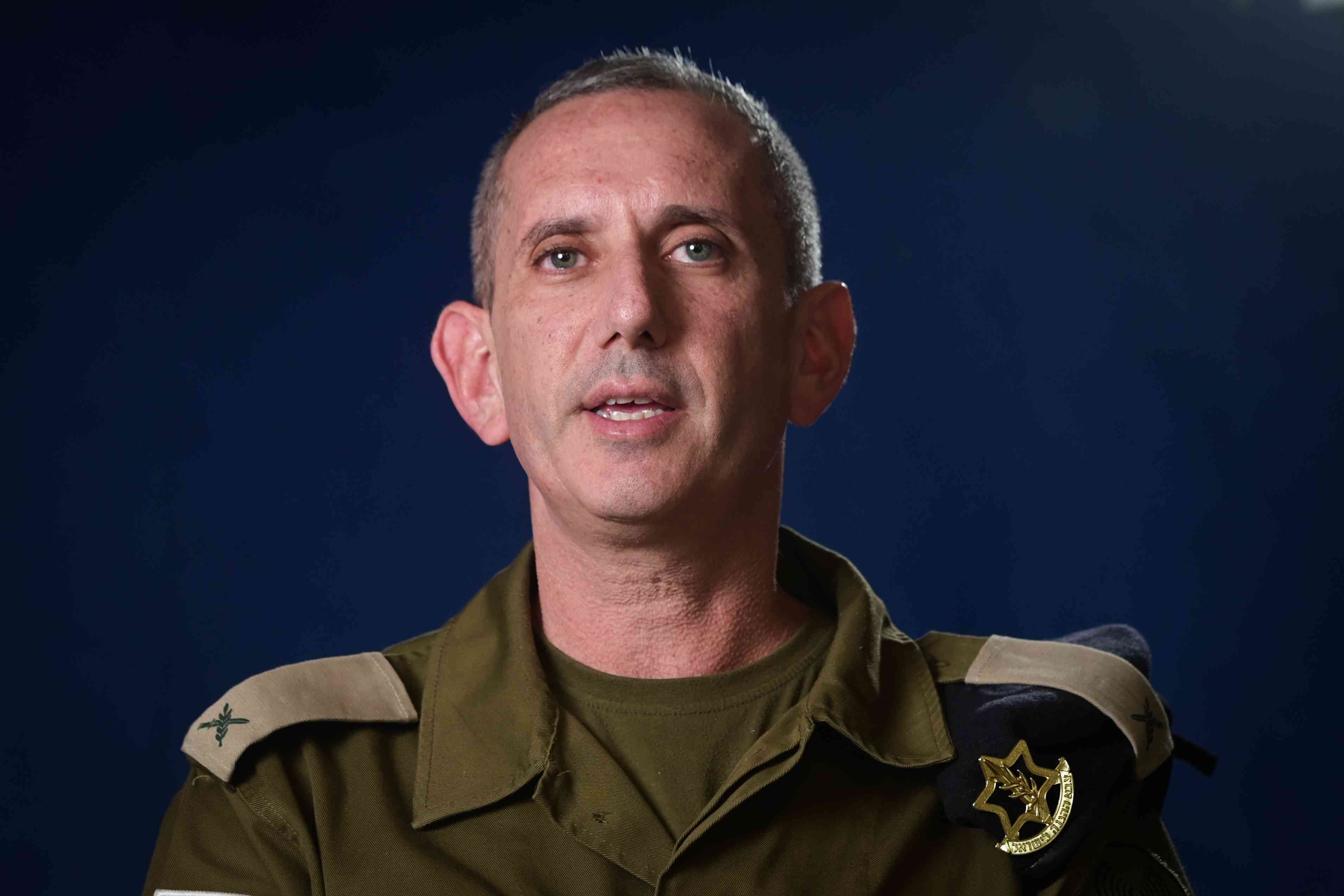 IDF Spokesperson Daniel Hagari. background