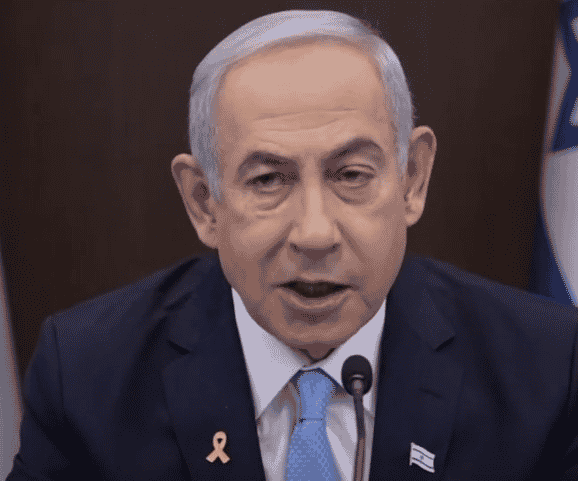 Prime Minister Binyamin Netanyahu. background