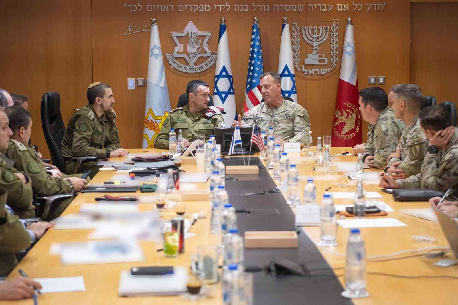 IDF Chief of Staff with CENTCOM Commander Michael Kurilla. background