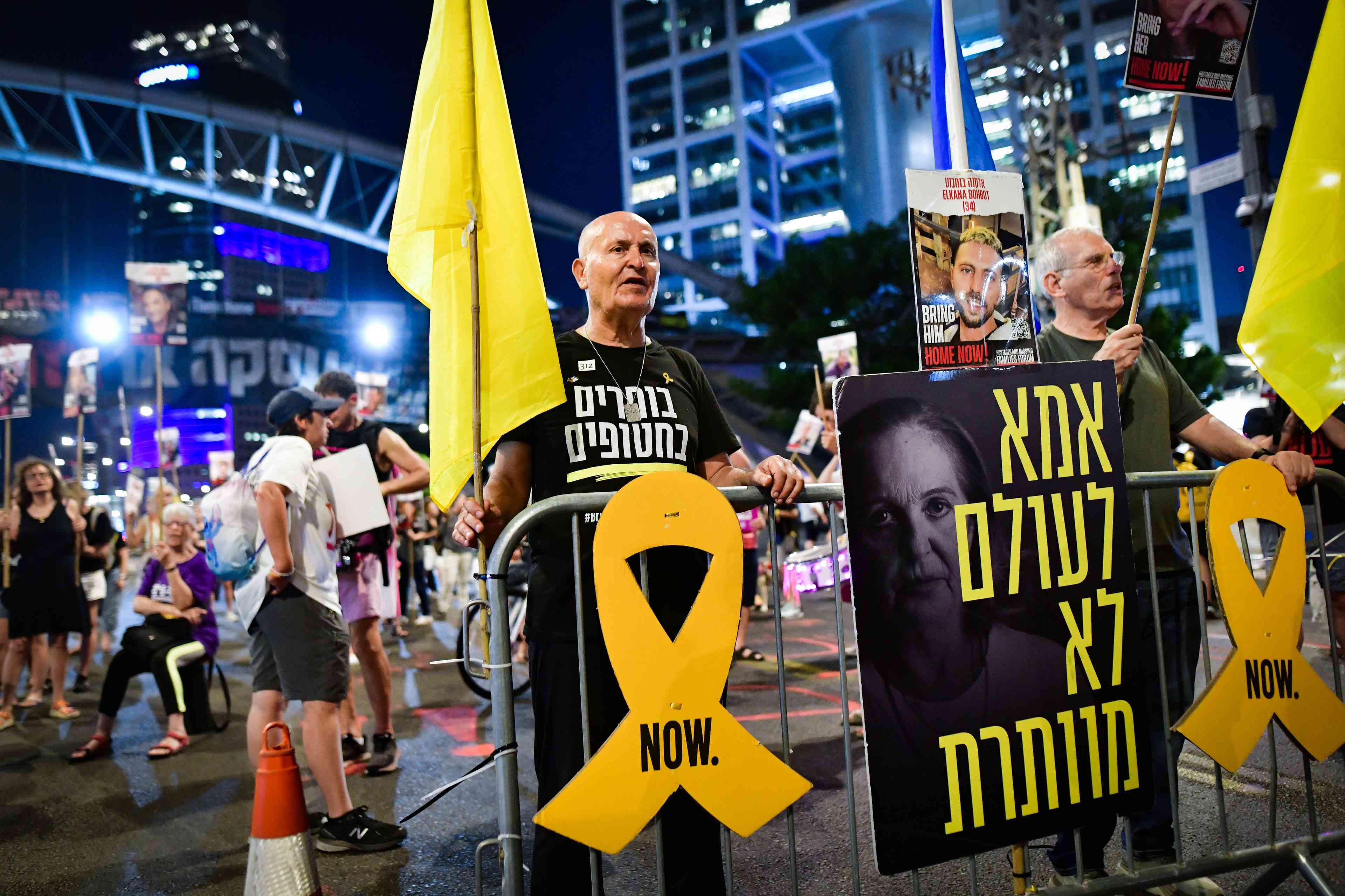 Protest for the hostages. background