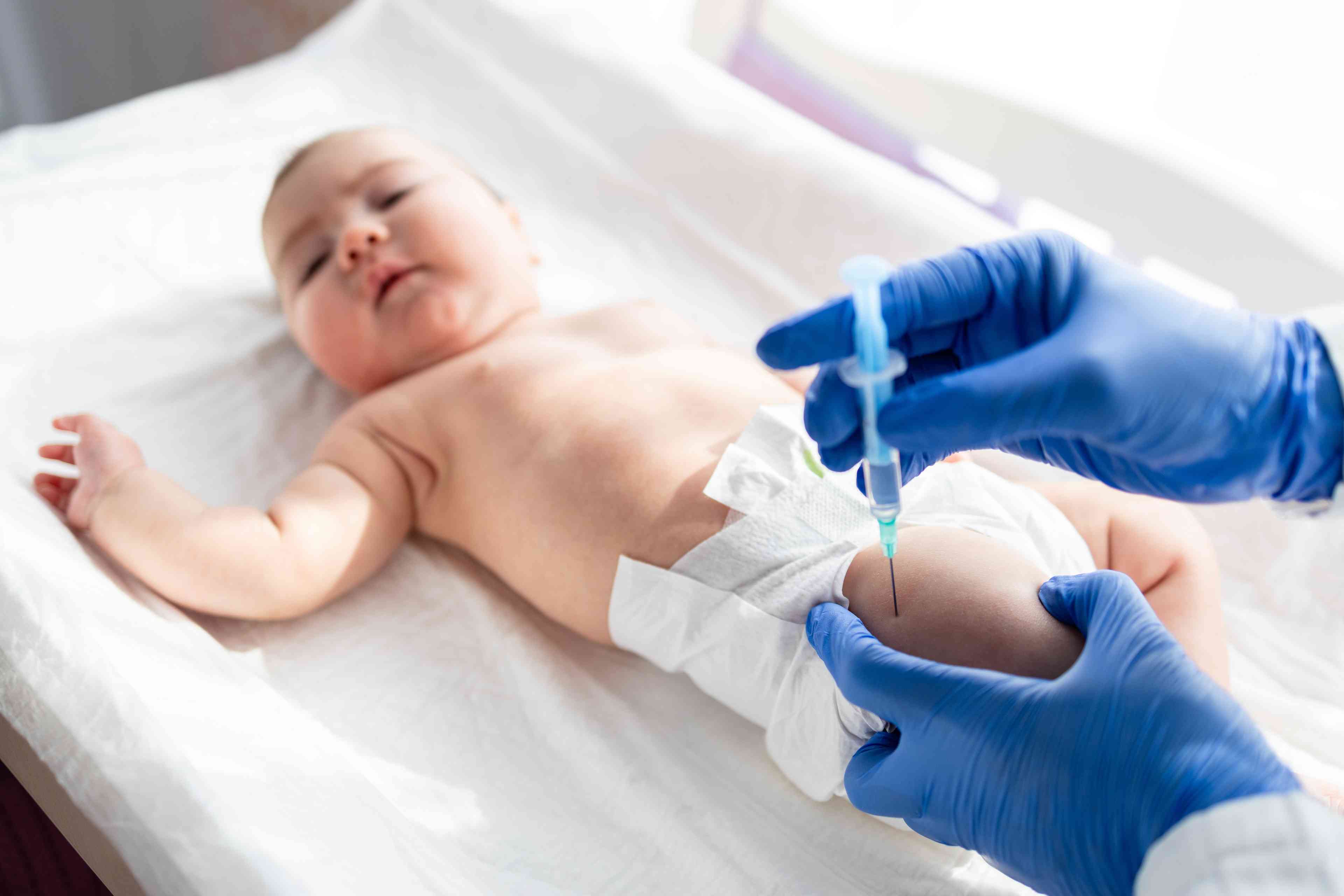 Vaccination of a baby background