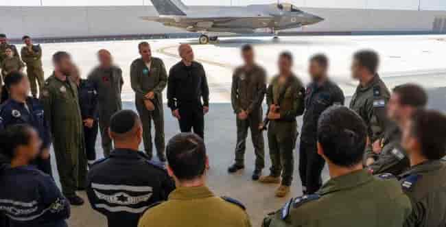 Gallant at the IDF Air Force base background
