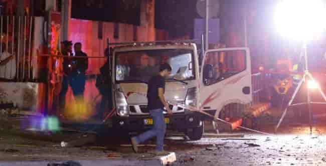 Van involved in suicide bombing background