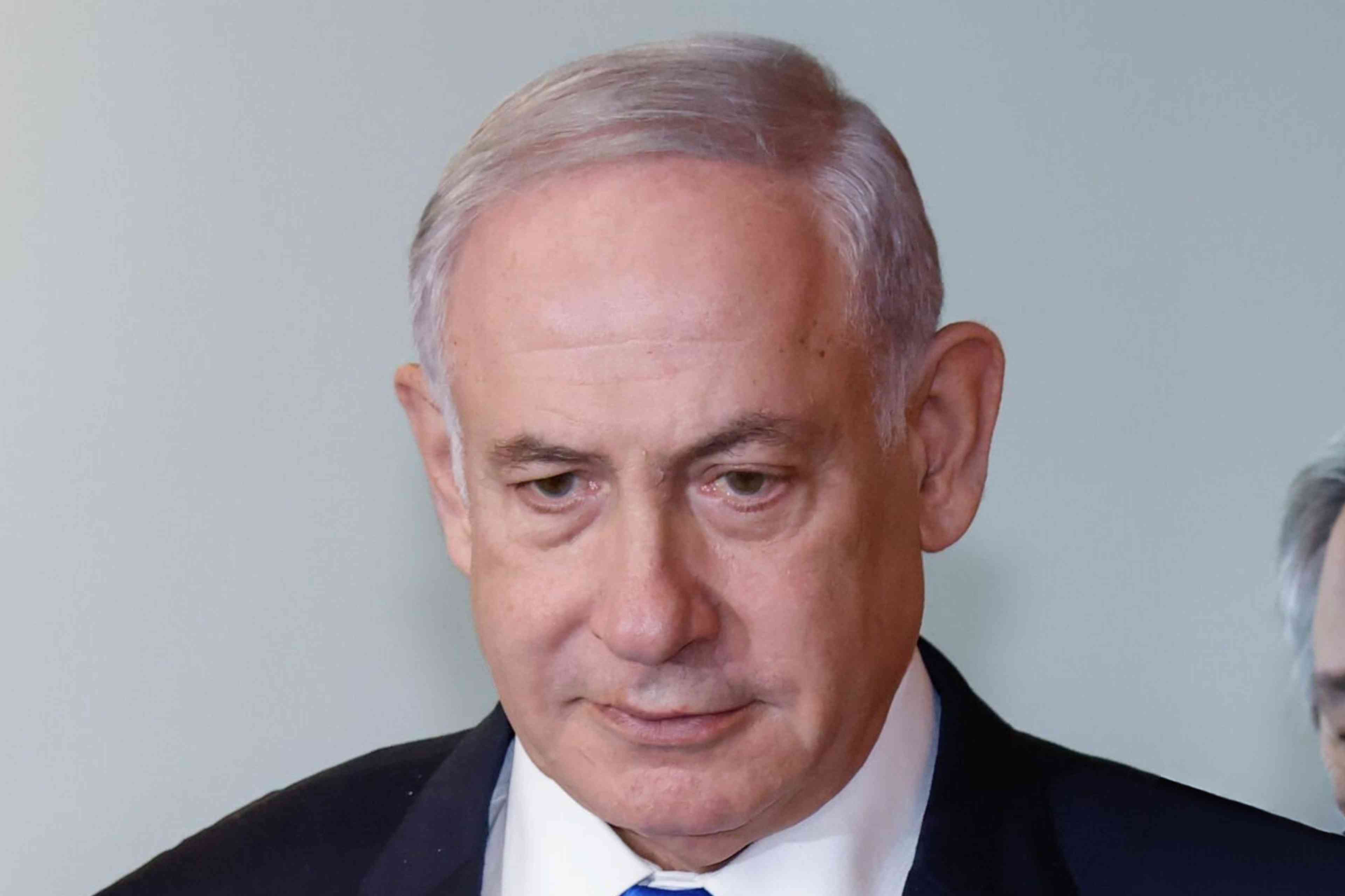 Prime Minister Binyamin Netanyahu. background
