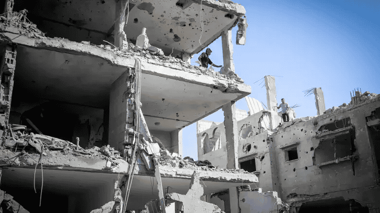 Rubble in Gaza following an IDF operation (archive) background