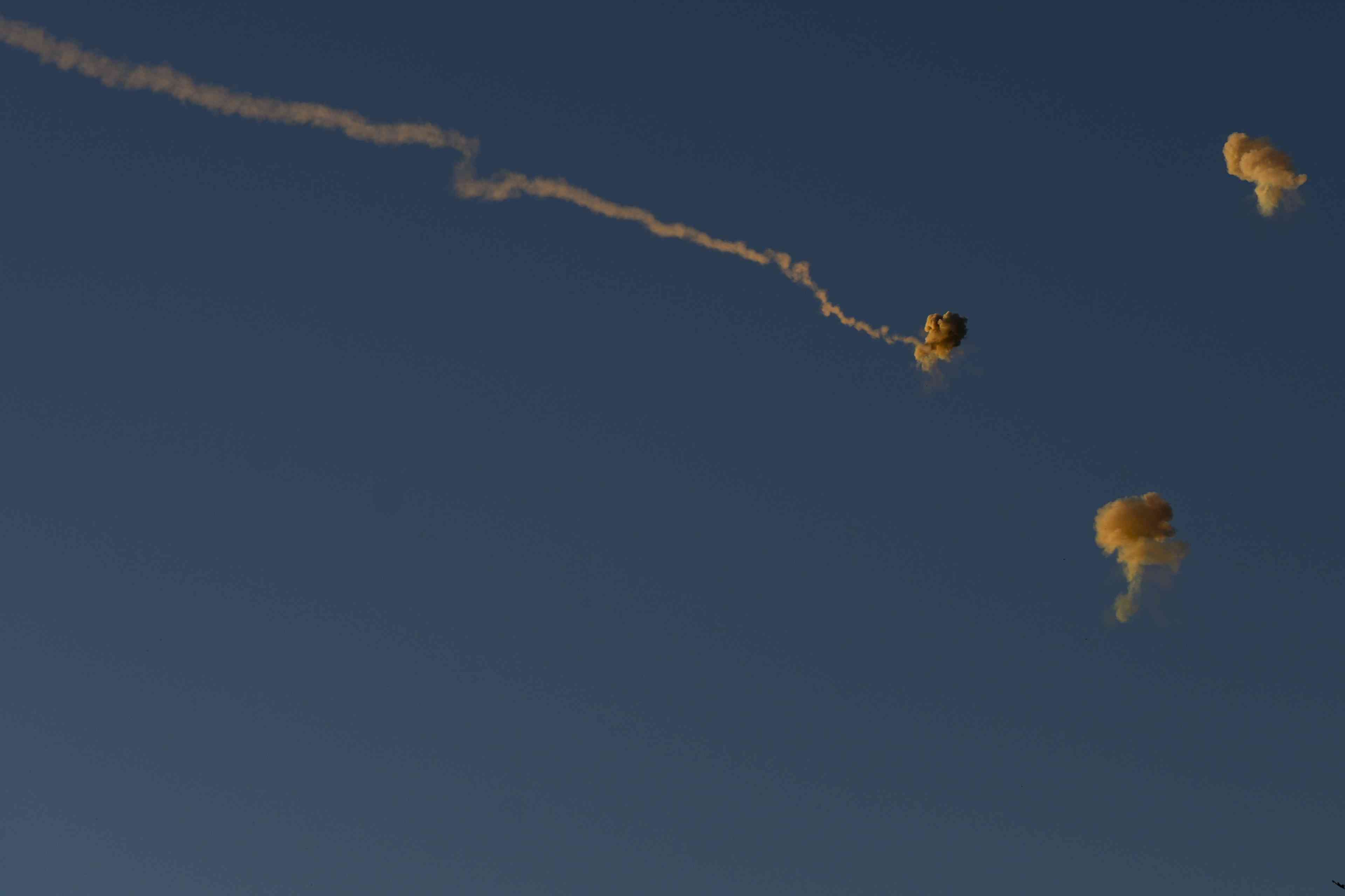 Intercepting Hezbollah rockets. Illustration. background
