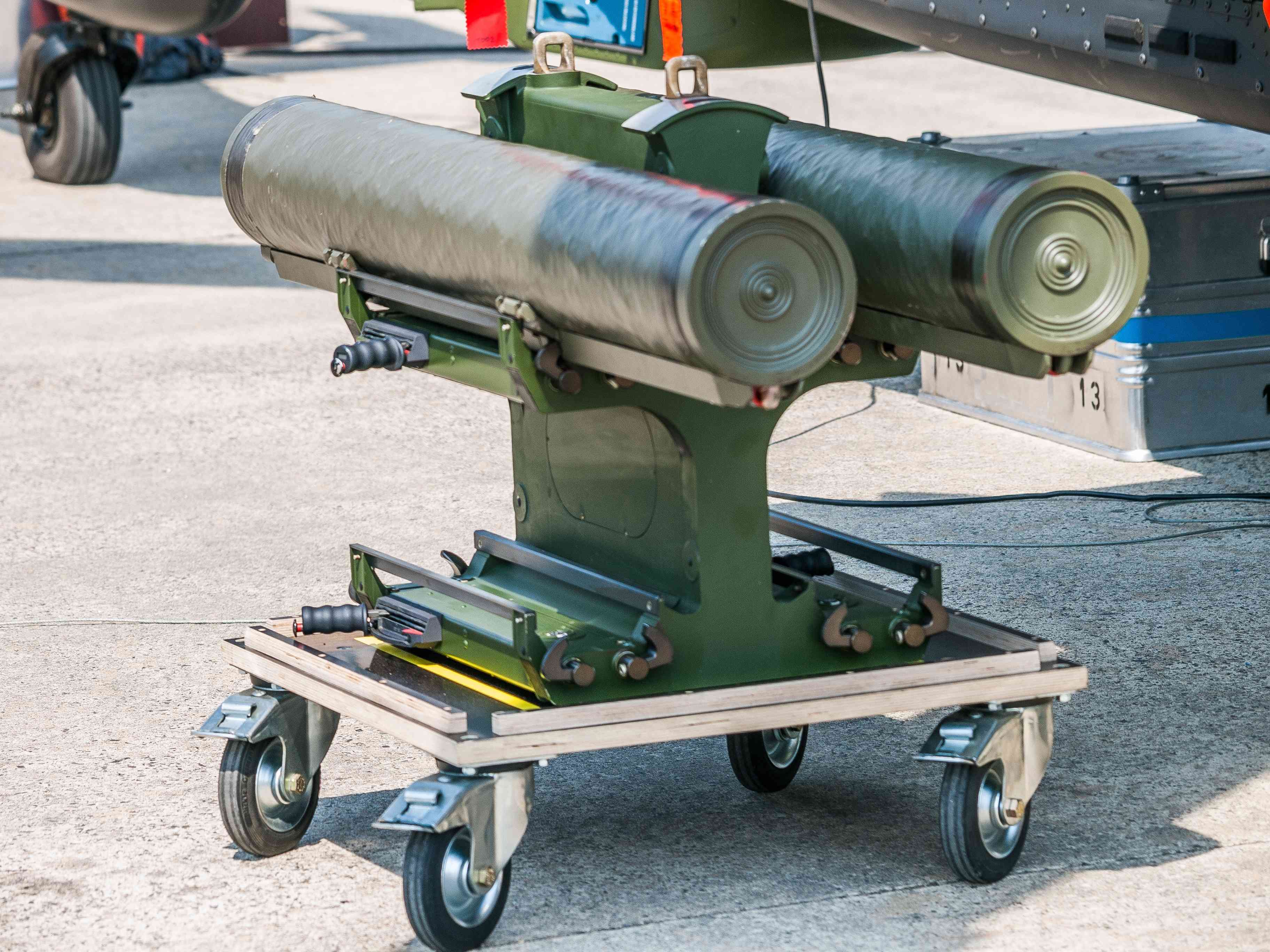 Anti-tank missile system. Illustration. background