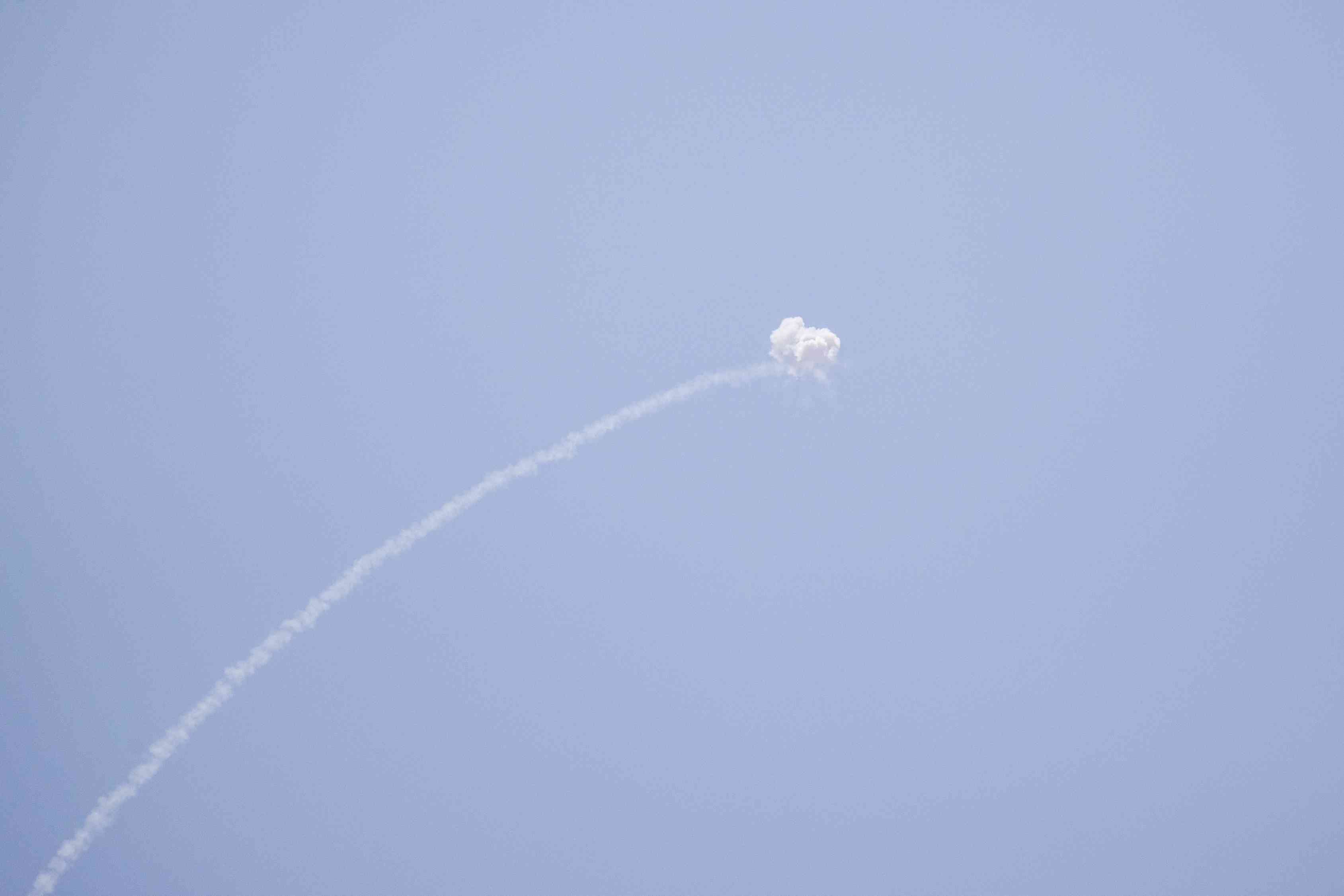 Rockets over Ashkelon. Illustration. background