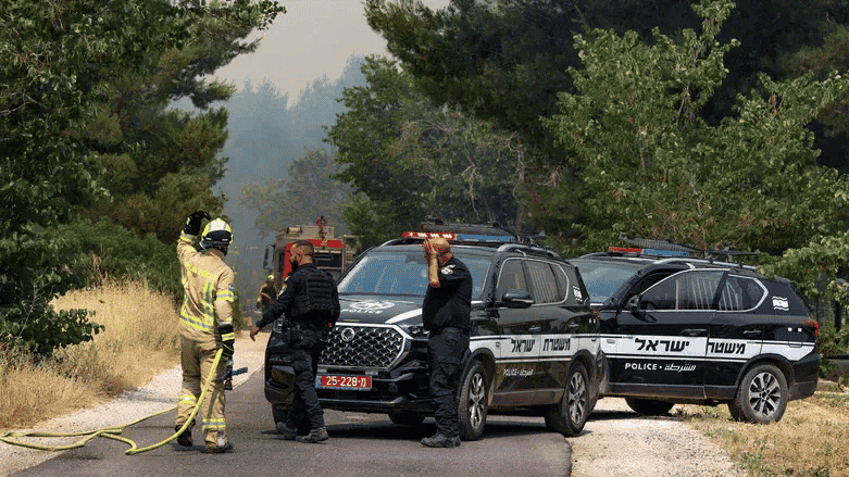 The scene of a missile strike in northern Israel. background