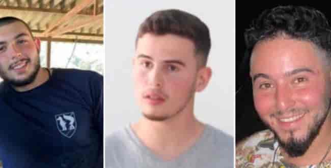 Hostages Nick Beizer, Eliya Toledano, Ron Sherman background