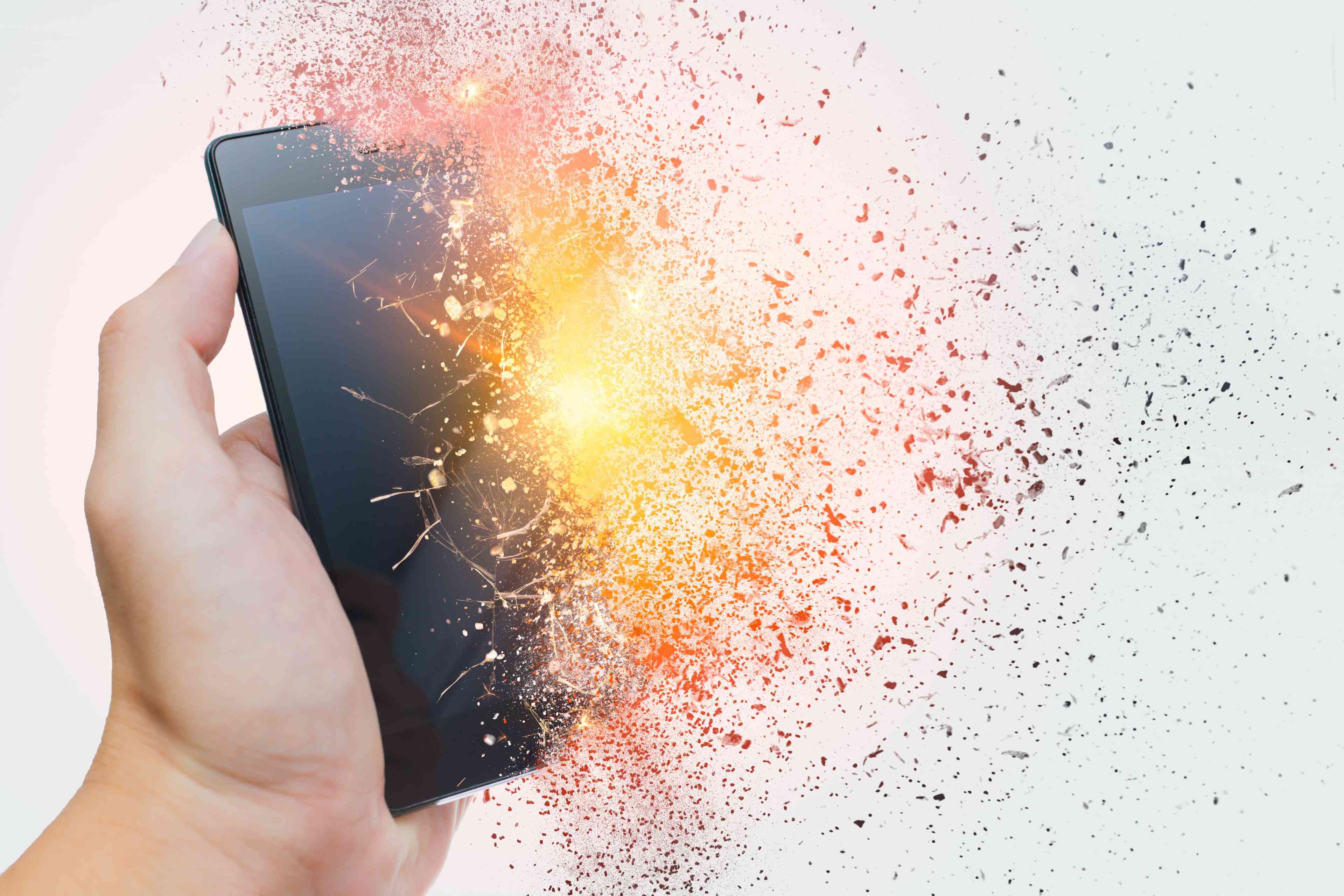 Exploding device. Illustration. background
