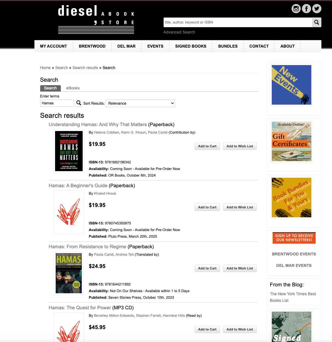 Brentwood bookstore still selling 'Understanding Hamas' even after the backlash background
