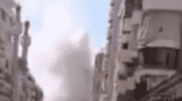Footage of targeted strike in Beirut. background