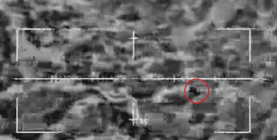 Tracking and destroying a Houthi drone. background