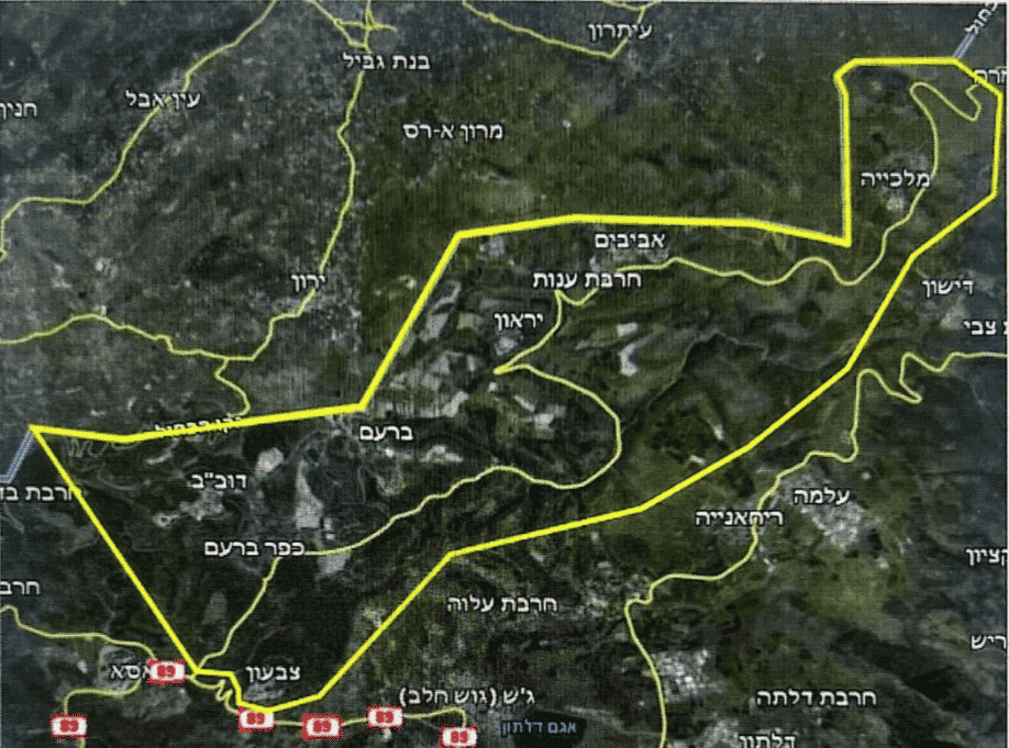 The new closed military zone as delineated by the Northern Command commander. background