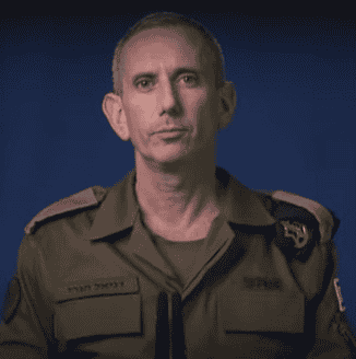 IDF Spokesperson Daniel Hagari. background