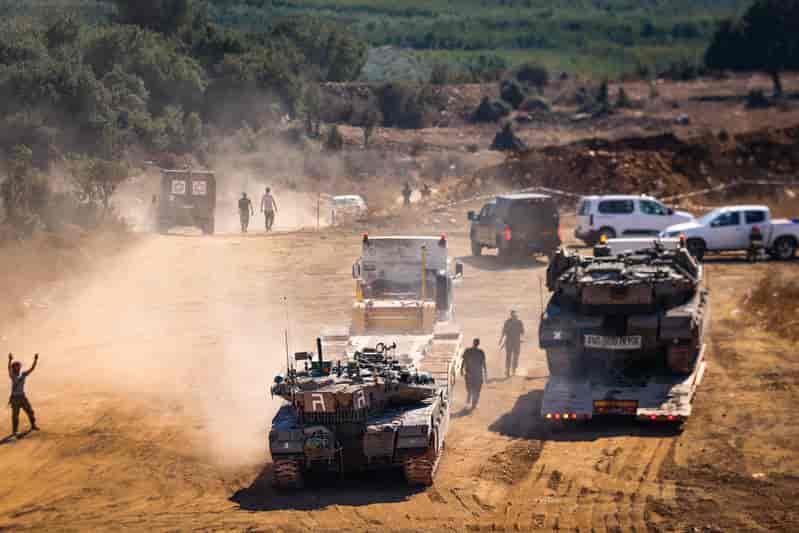 IDF forces preparing for entry into Lebanon background