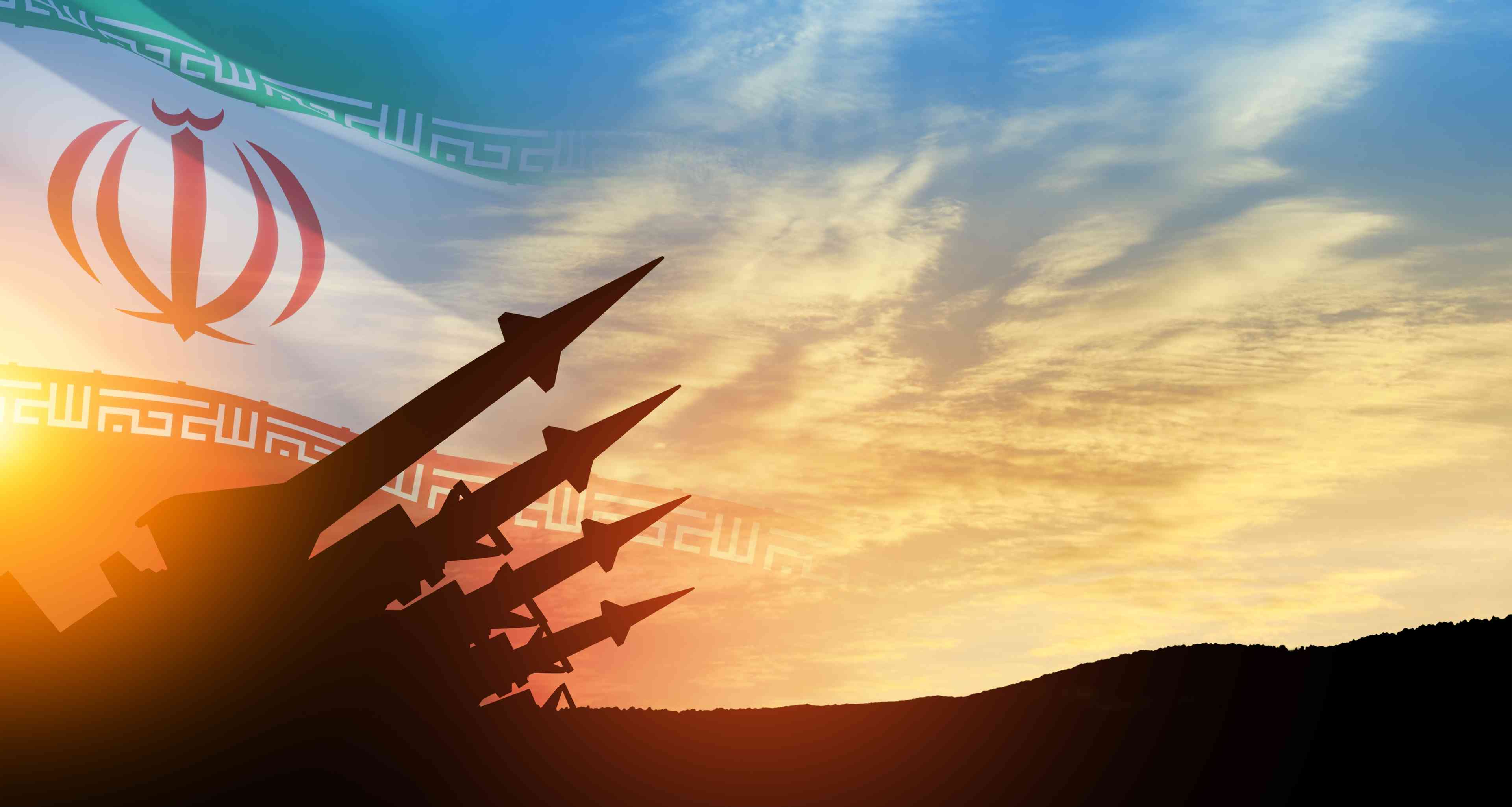 Iranian missiles. Illustration. background