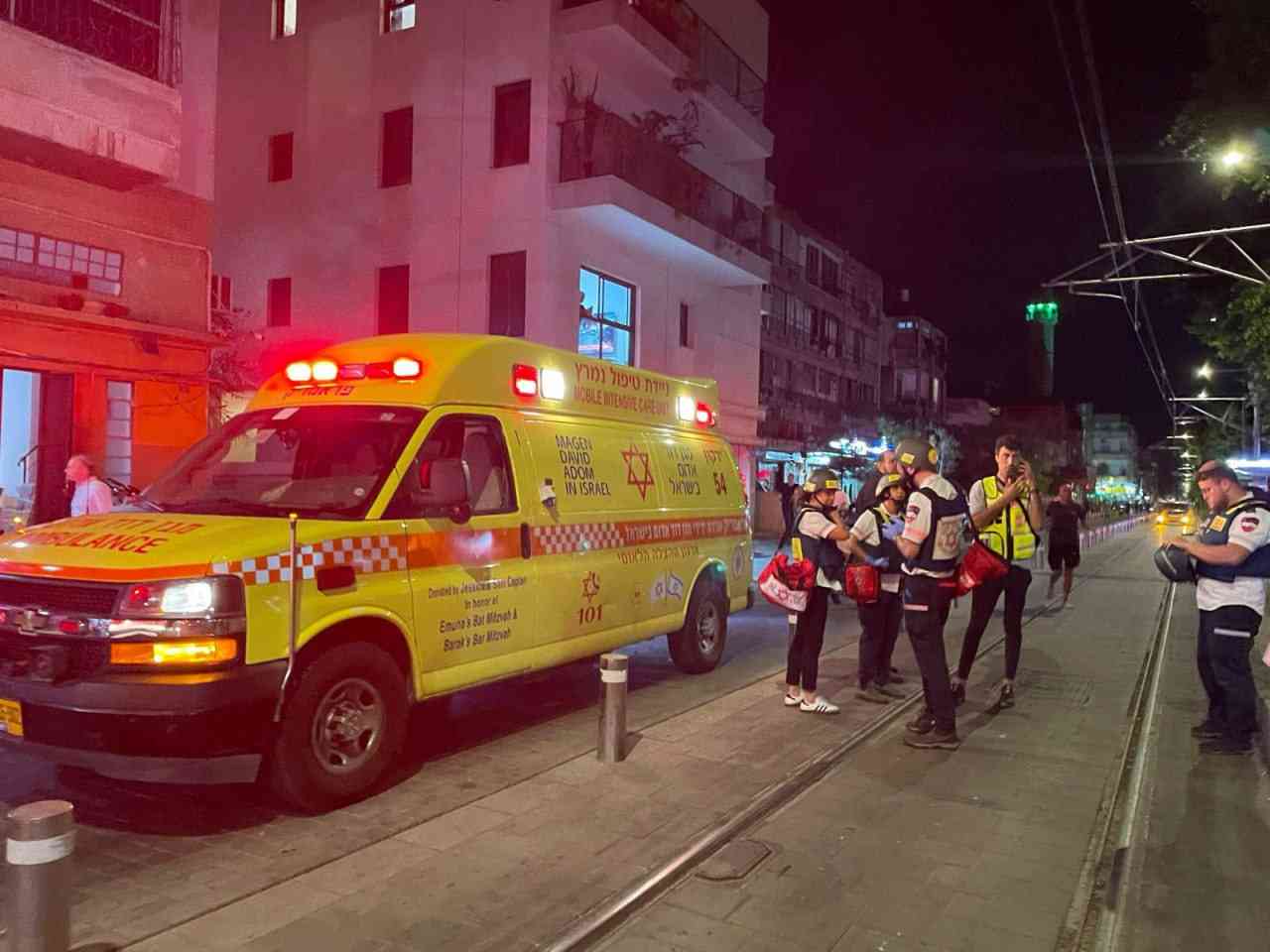 At the scene of the attack. background