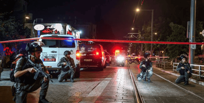 Scene of the Jaffa terrorist attack background