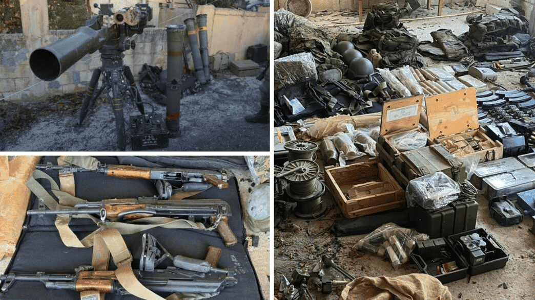 Weapons seized from Hezbollah background