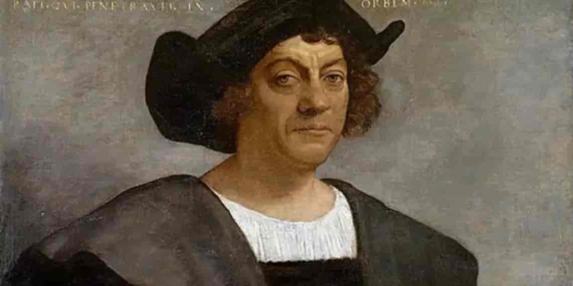 A portrait of Christopher Columbus  background