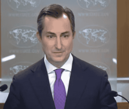 State Department Spokesperson Matthew Miller background