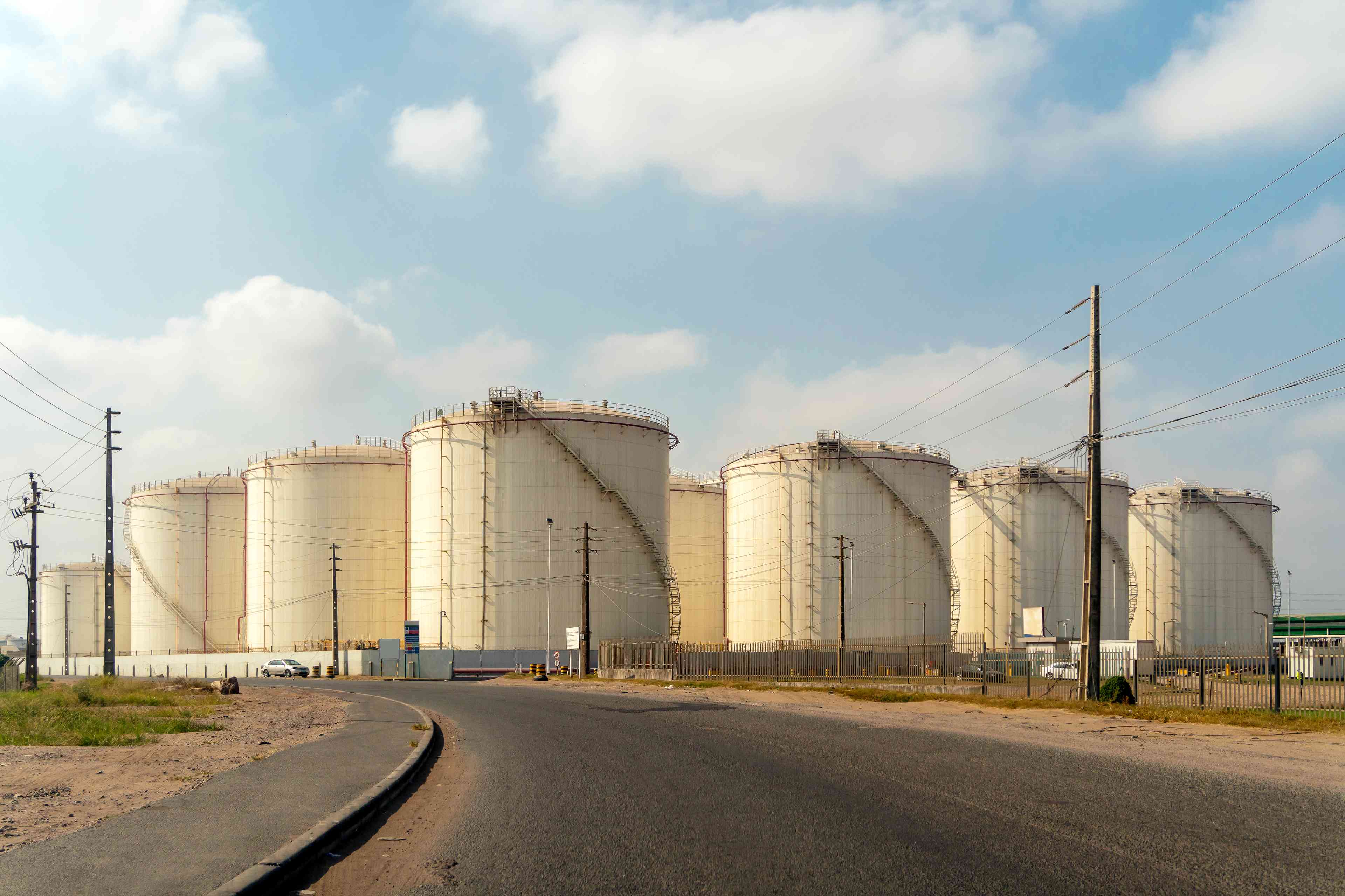 Fuel depots. Illustration. background