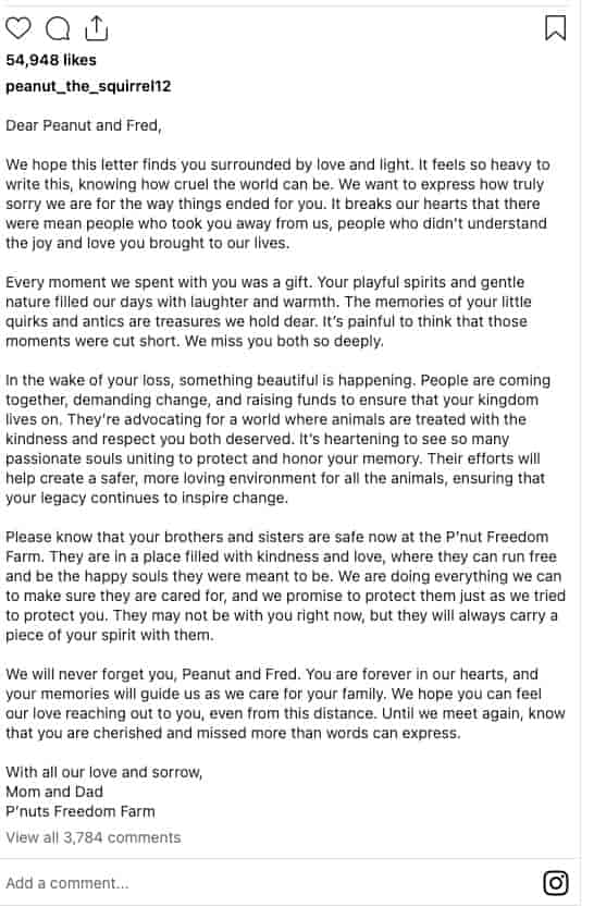 Mark Longo bids farewell to his furry friends Peanut the Squirrel and Fred background