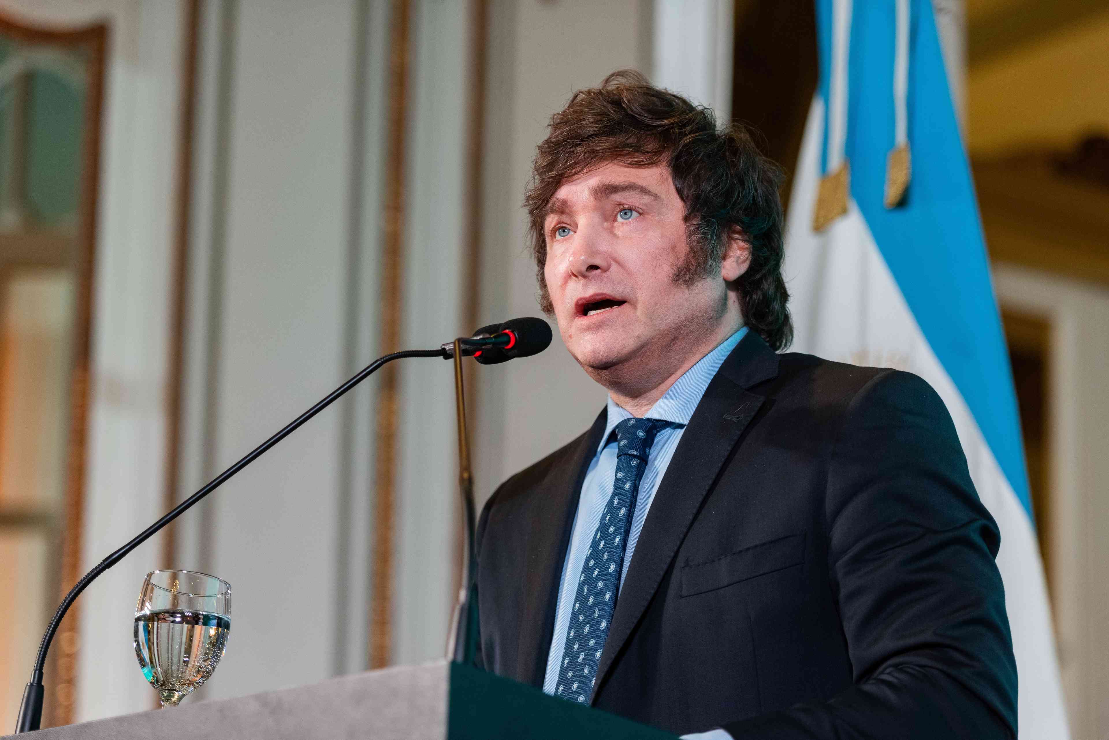 Argentinian President Javier Milei background