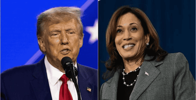 Trump and Harris background