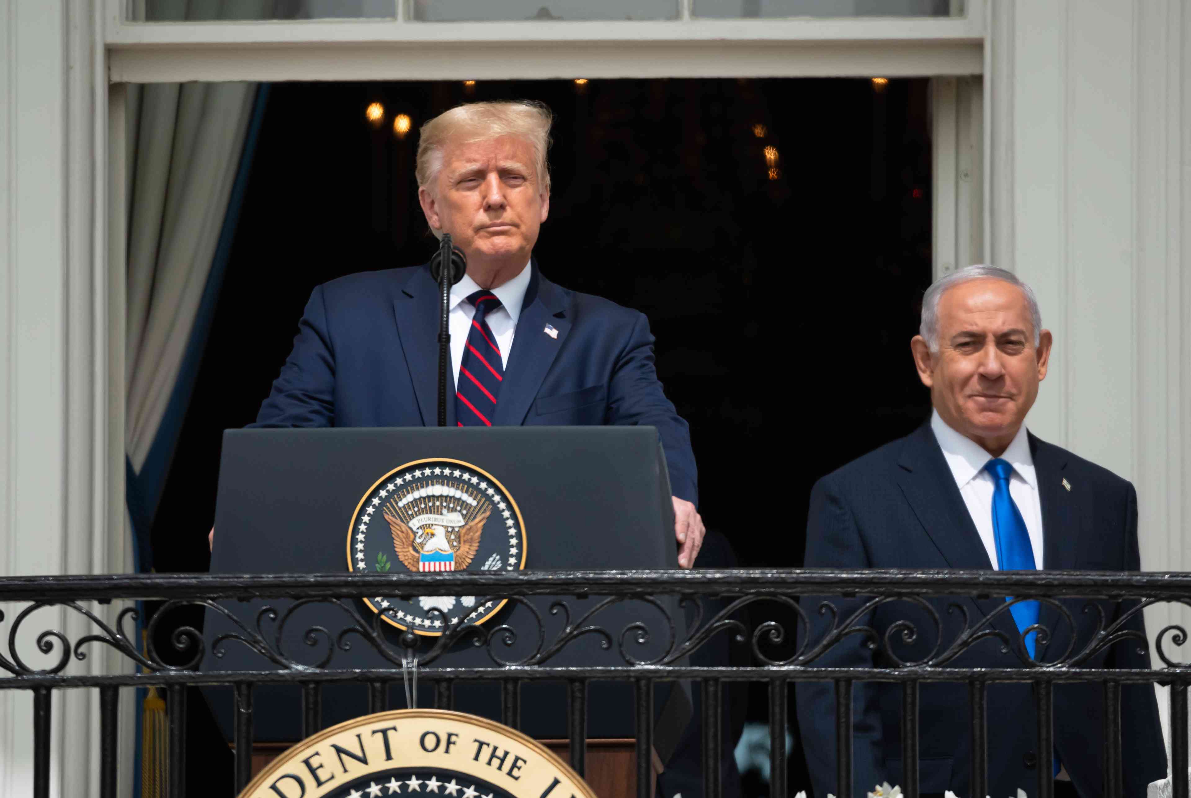 Trump and Netanyahu. background