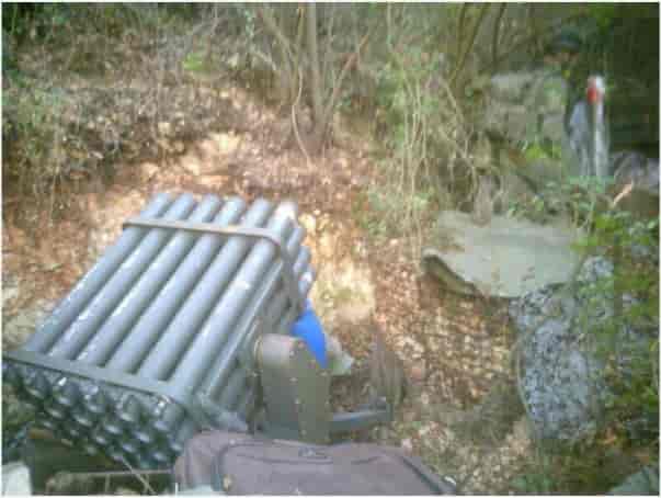 Hezbollah rocket launcher. background
