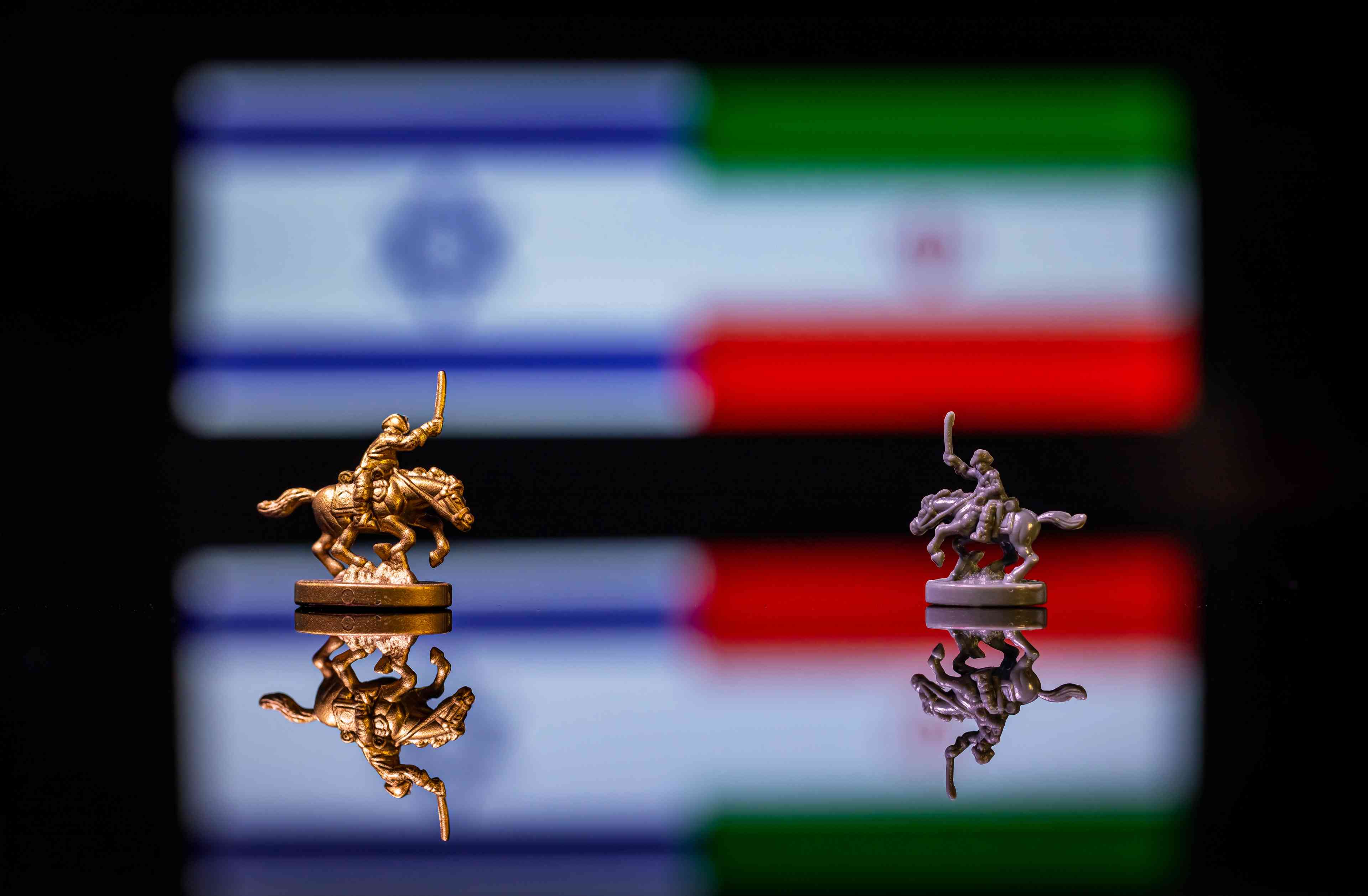 Conceptual image of war between Israel and Iran background