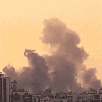 Strike in the Dahiyeh. Illustration. background