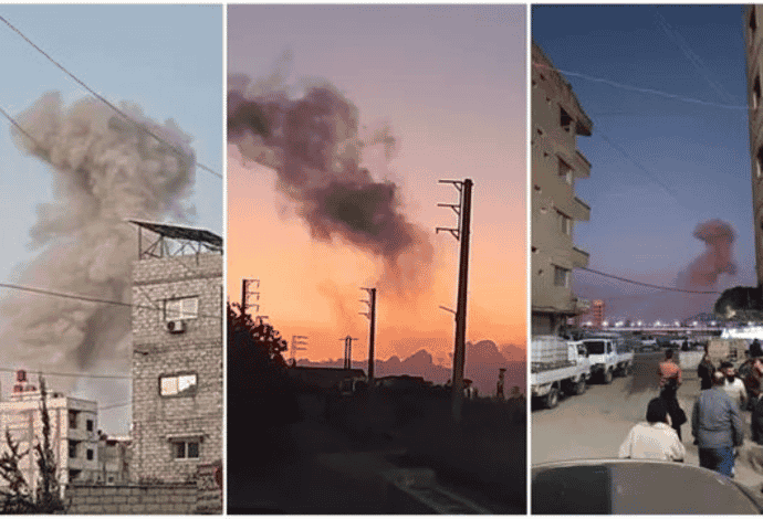 Attacks in Damascus, Syria background