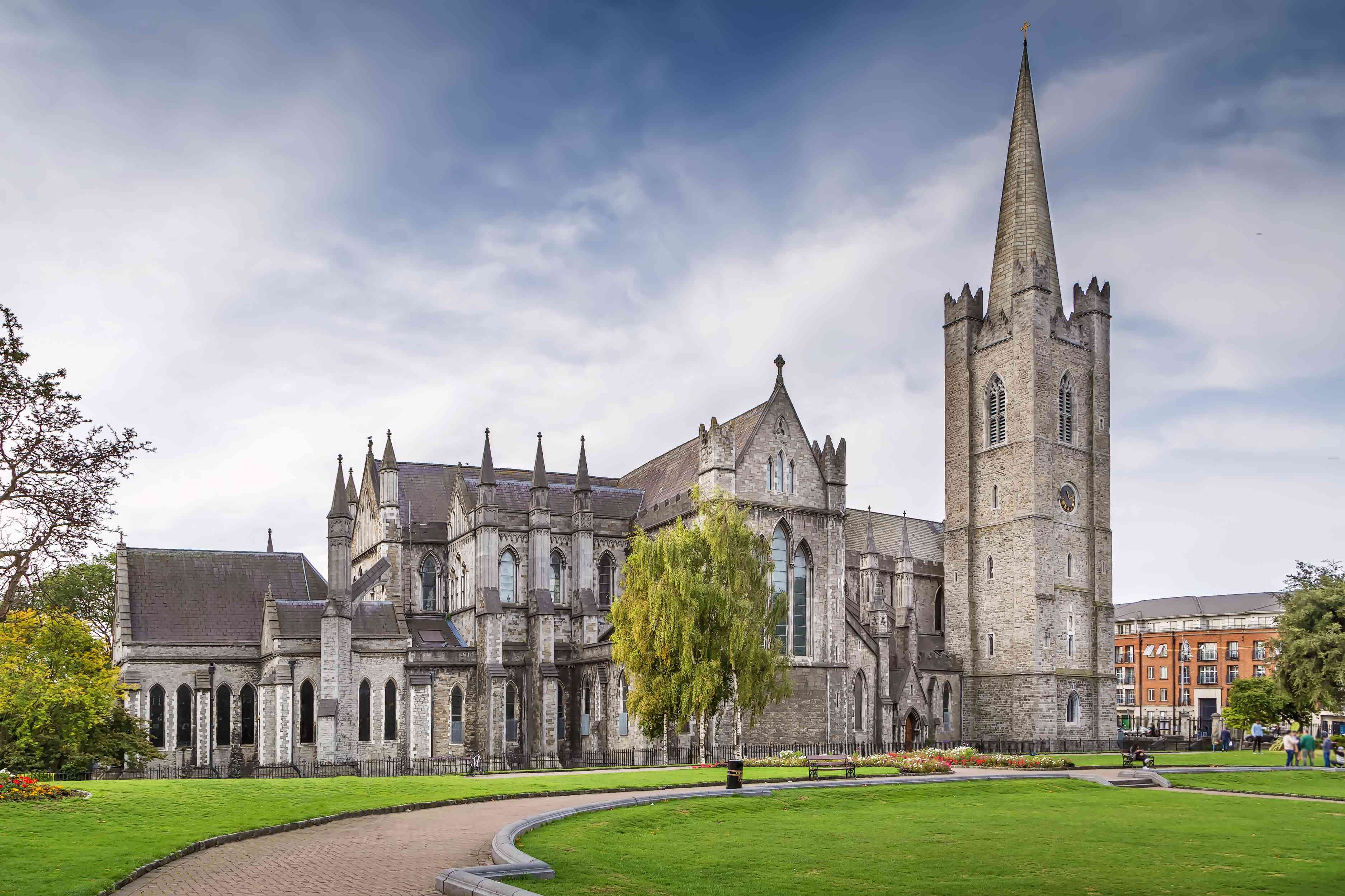 St Patrick's Cathedral in Dublin background