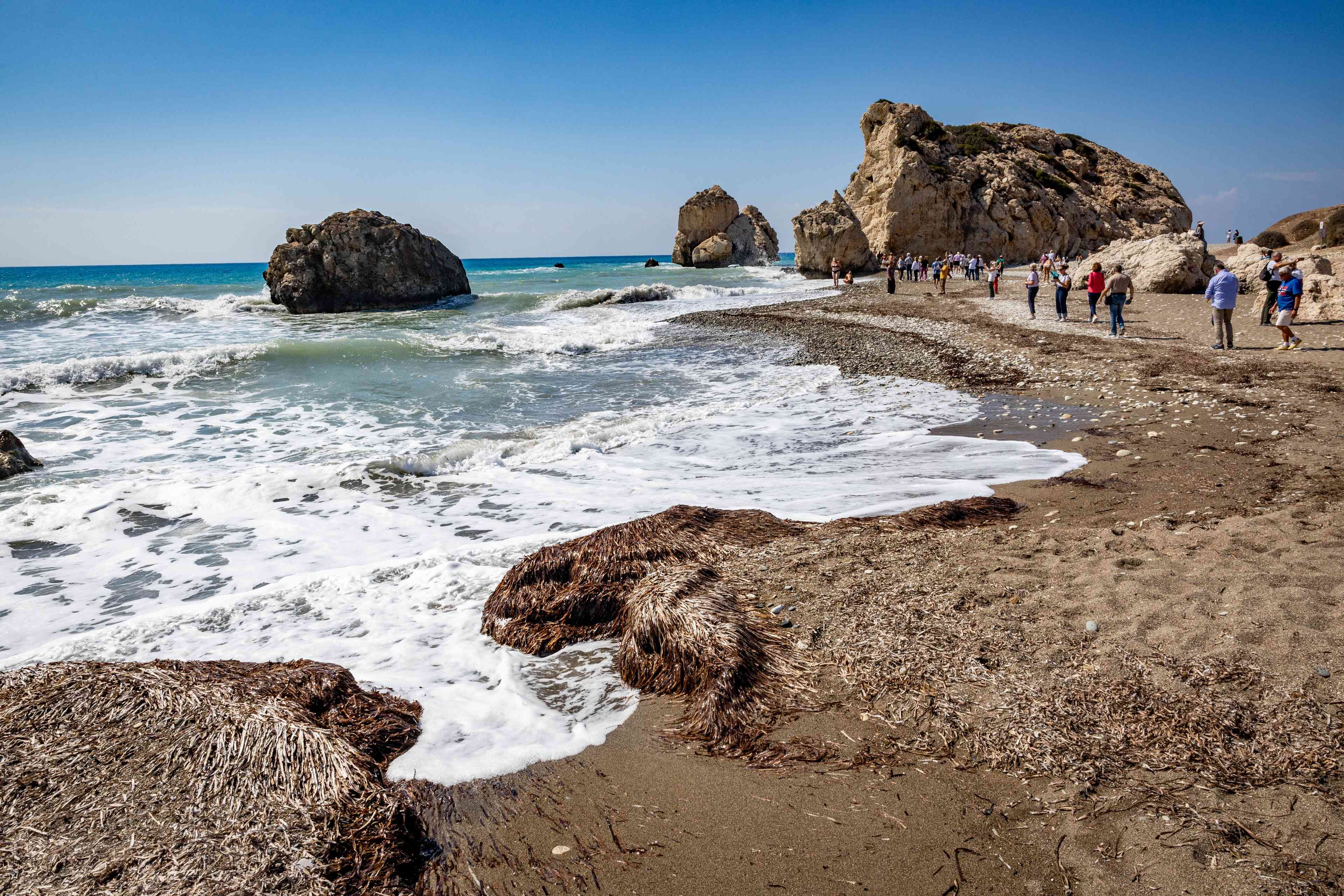 Along the sea in the coastal city of Paphos, on the Greek side of Cyprus. September 23, 2024 background