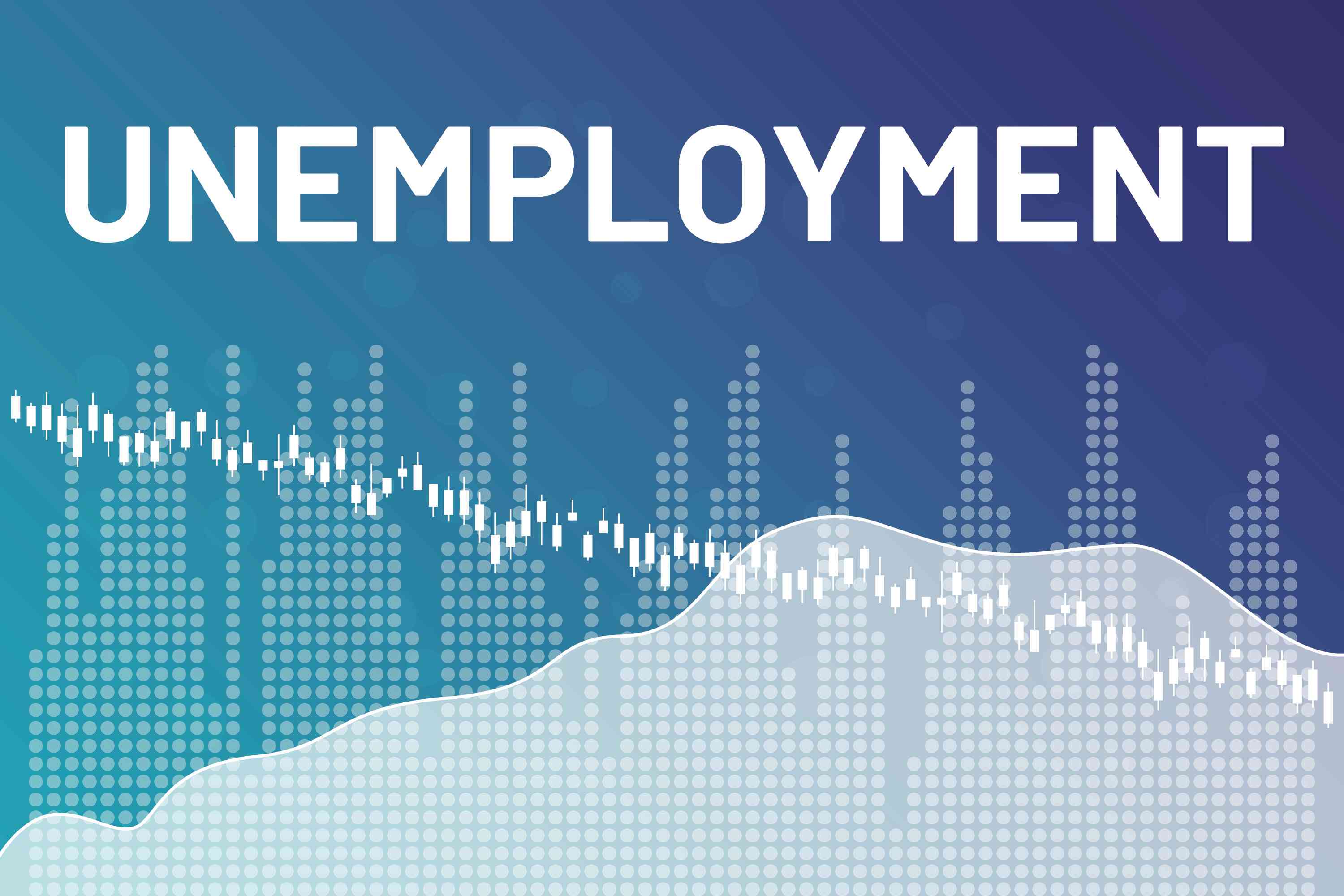 Declining unemployment. Illustration. background