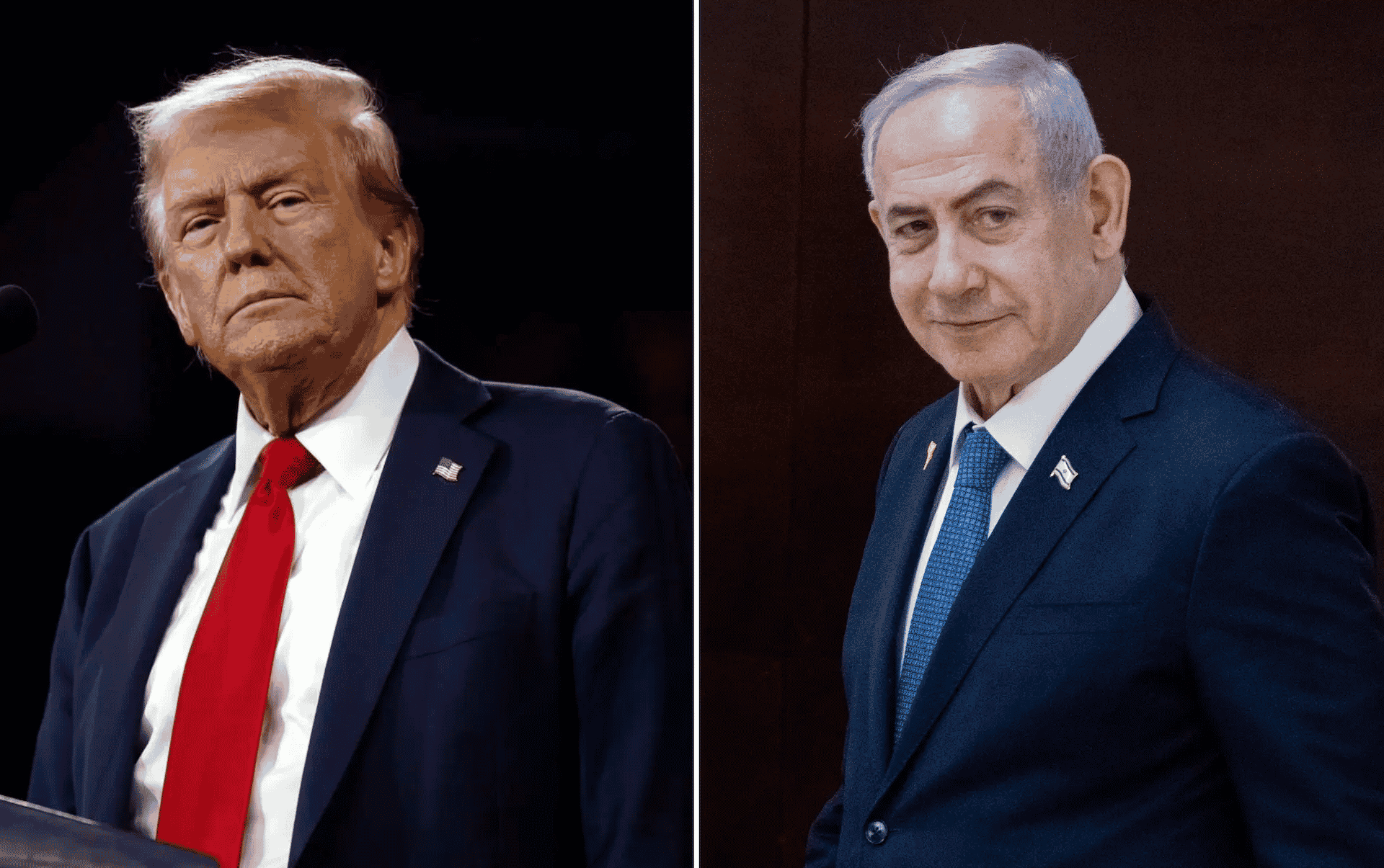 Donald Trump and Binyamin Netanyahu background
