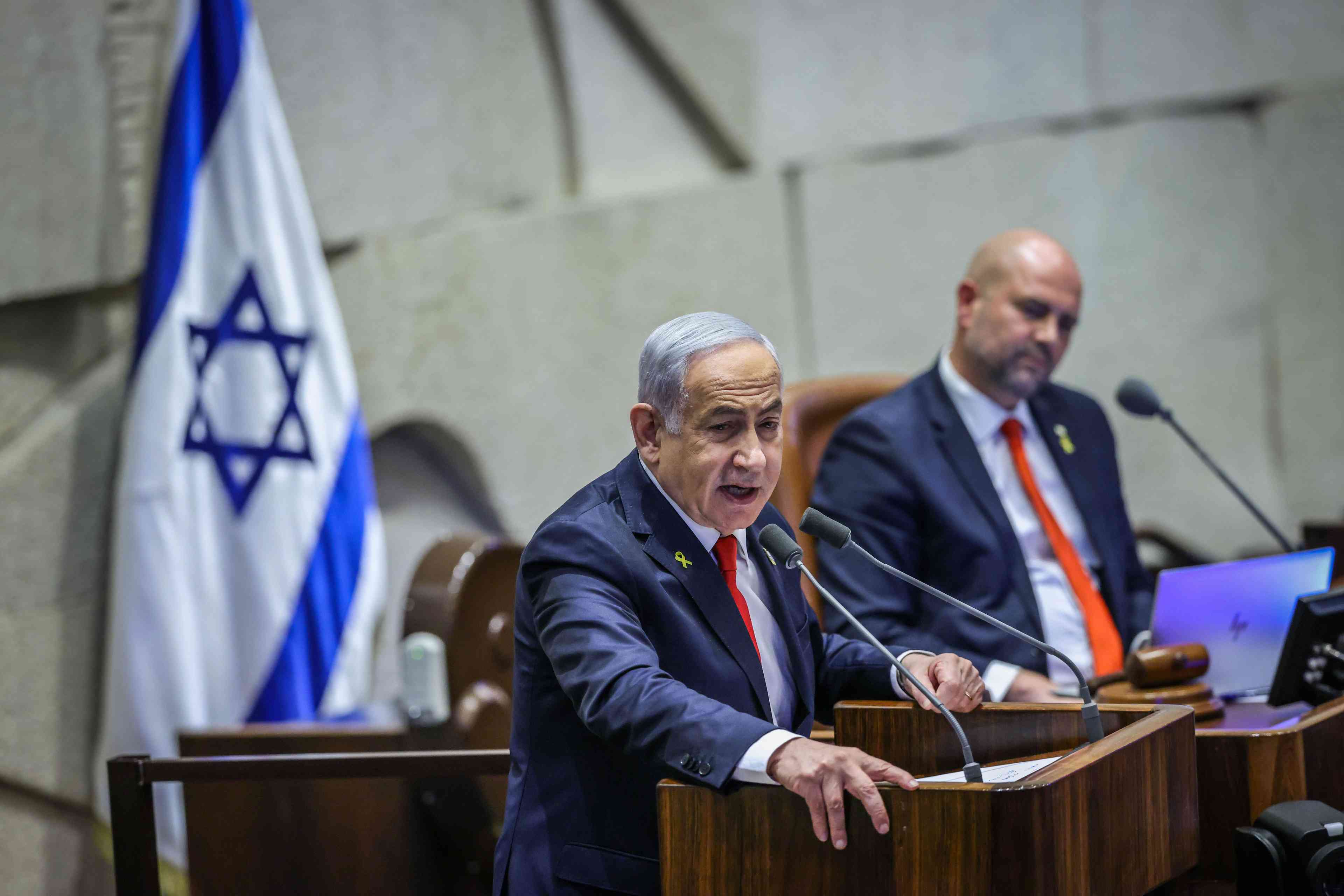 Prime Minister Binyamin Netanyahu. background