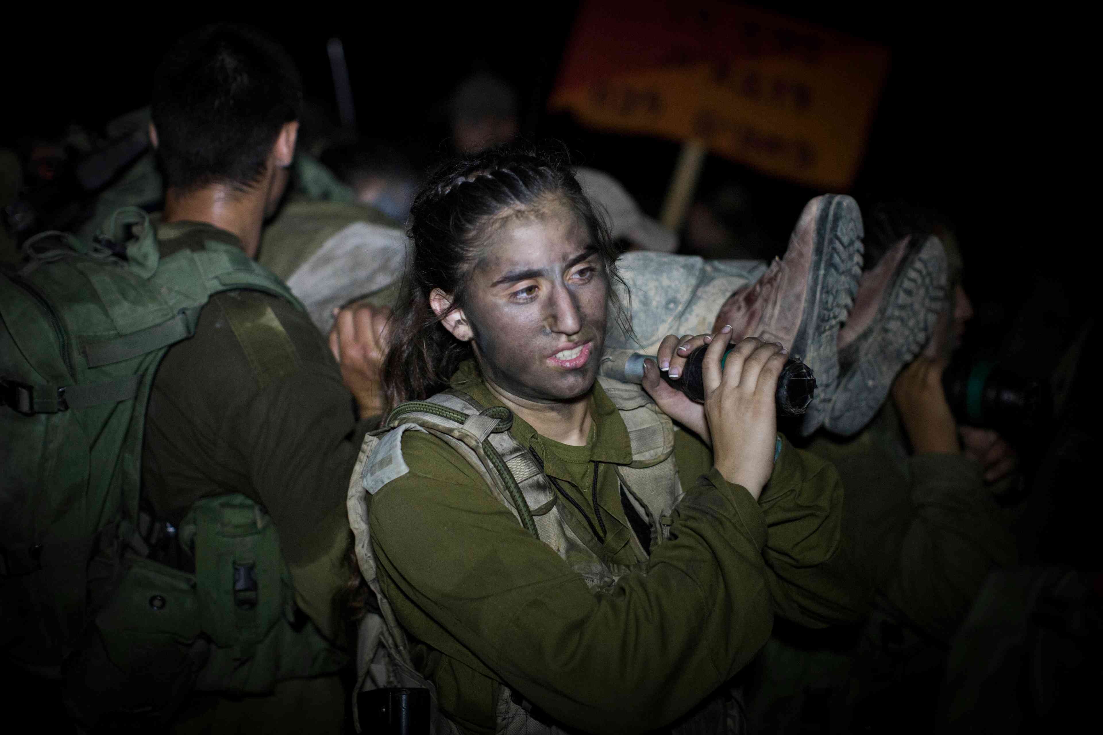 Female IDF soldiers of the Caracal Battalion background