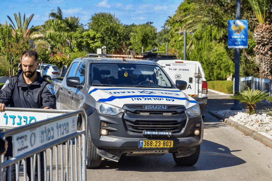 Police in Caeserea background
