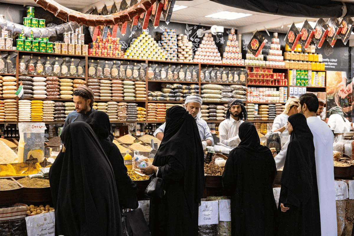 Market in Dubai background