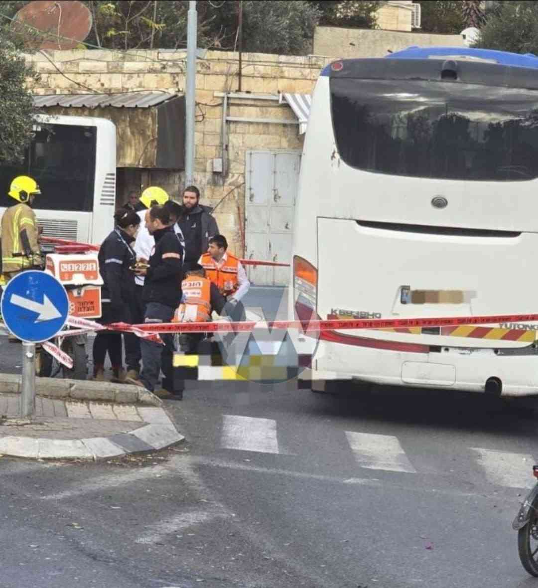 Scene of deadly bus accident in Jerusalem, 25 November 2024  background