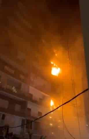 Fireballs after IDF attacks central Beirut background