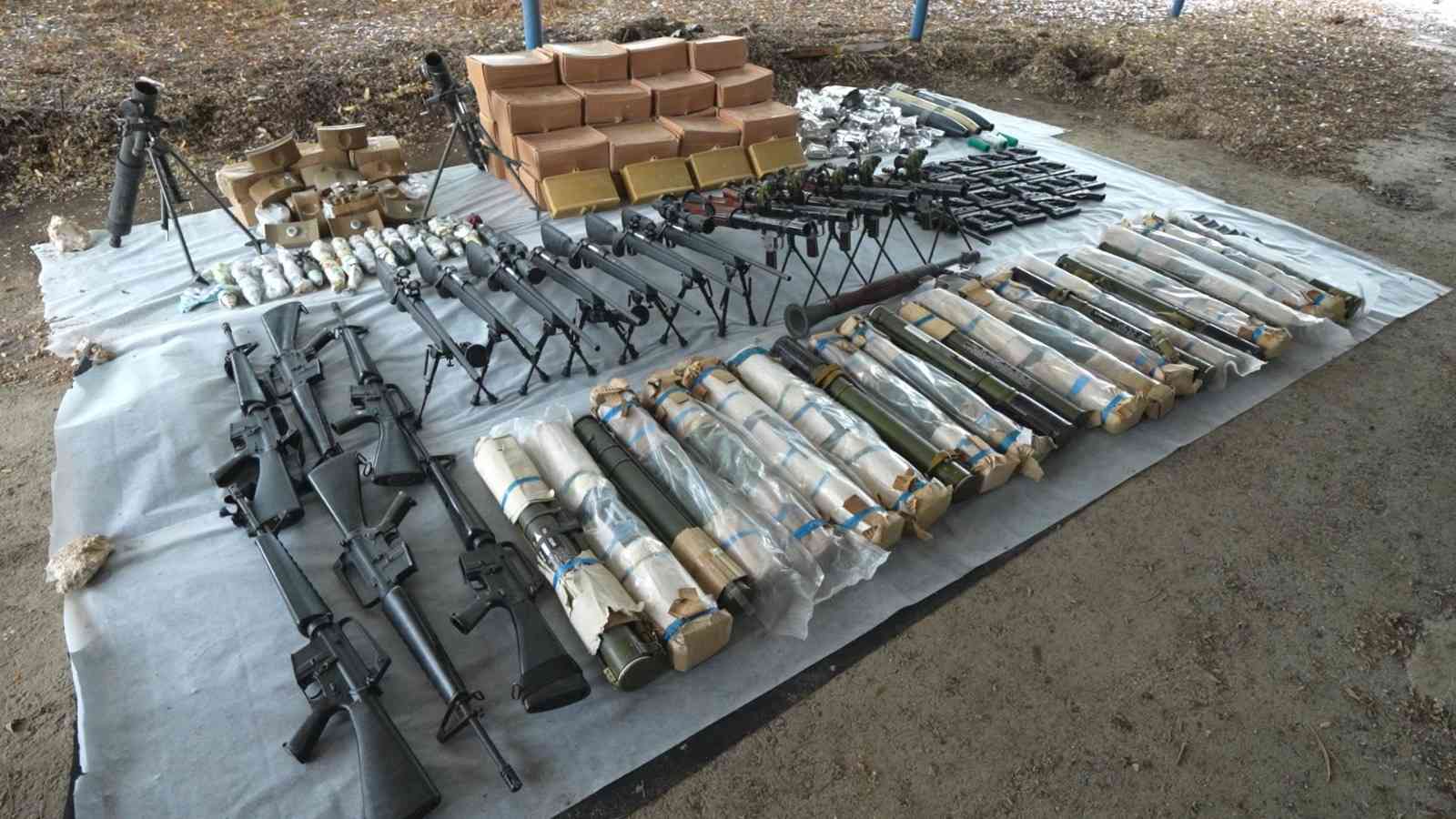 Weapons cache confiscated by the IDF background