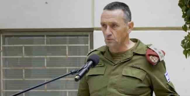 Halevi giving speech on Lebanon ceasefire background